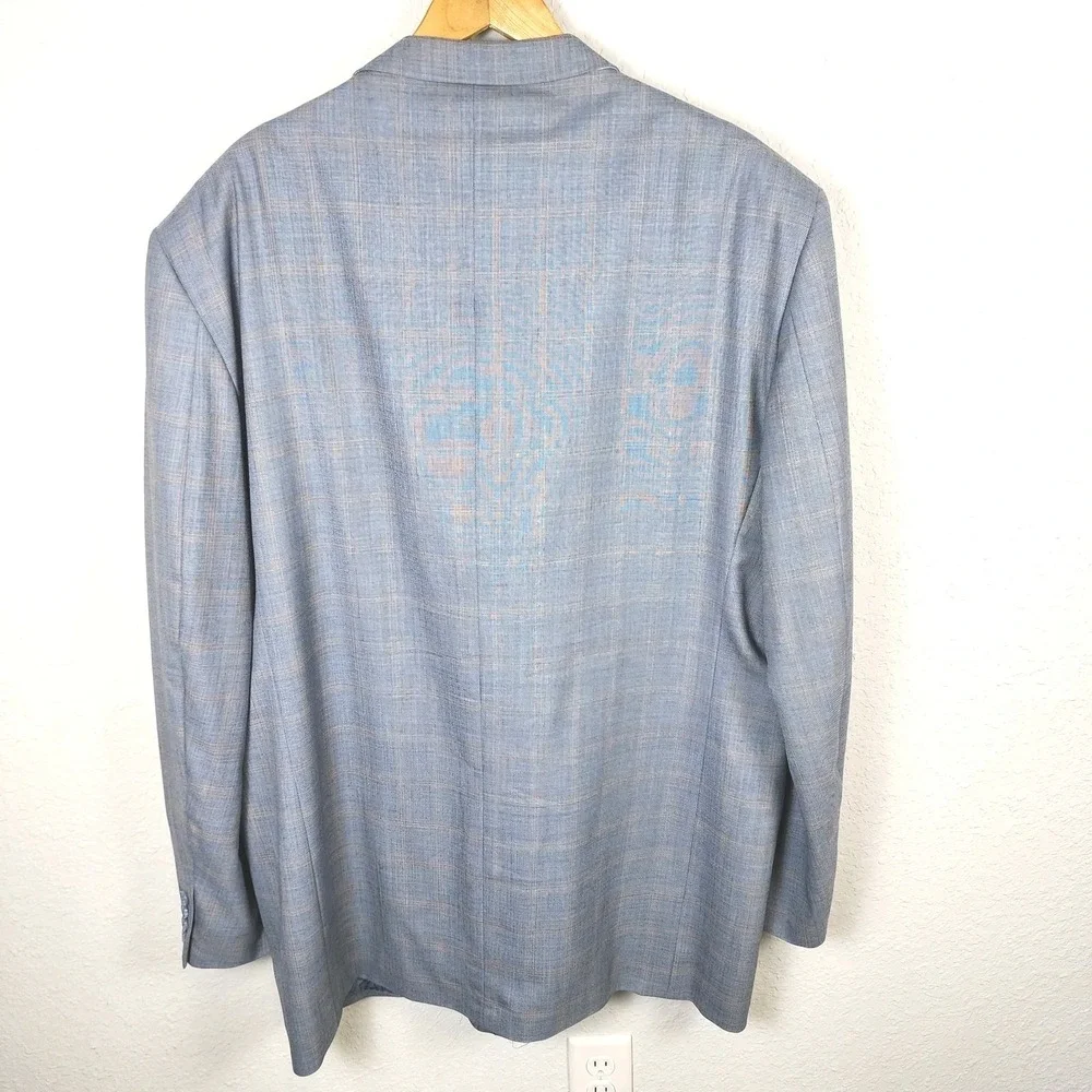 Phat Farm Blazer Sport Coat Mens 52XL Virgin Wool Gray Plaid 4 Button VTG Preppy